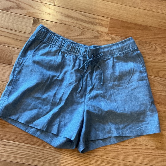 GAP Women’s Blue Drawstring Linen-Blend Shorts pockets NWOT XL - Picture 4 of 12